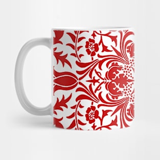 Red and White Vine Pattern Mug